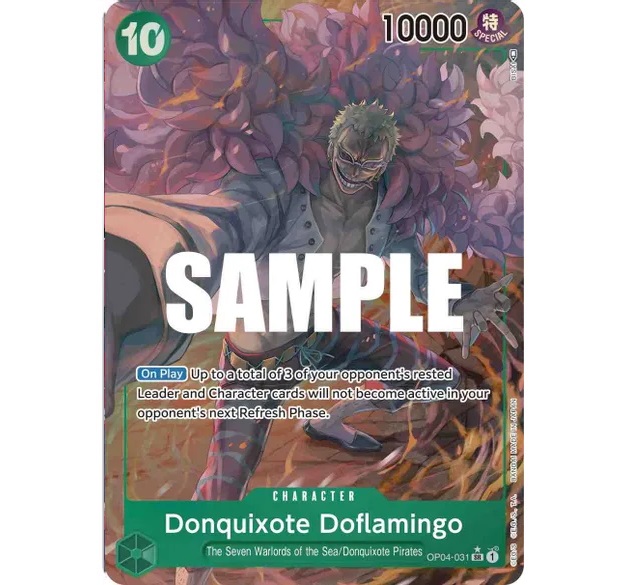 (TCG) – Donquixote Doflamingo – (Alternate Art) – Super Rare – OP04-031 (TCG) – Donquixote Doflamingo – (Alternate Art) – Super Rare – OP04-031
