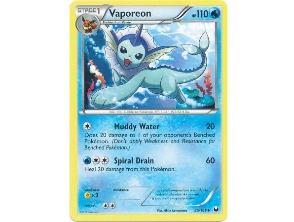(TCG) – Vaporeon – 25/108 (TCG) – Vaporeon – 25/108